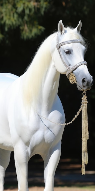 Foto cavalo branco árabe