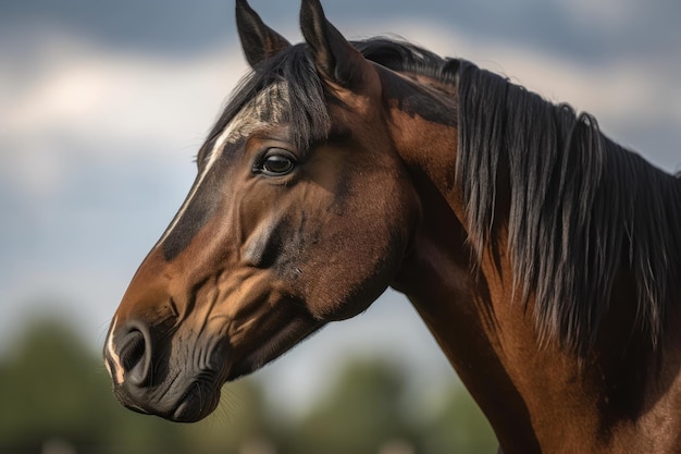 Cavalo de perto do lado