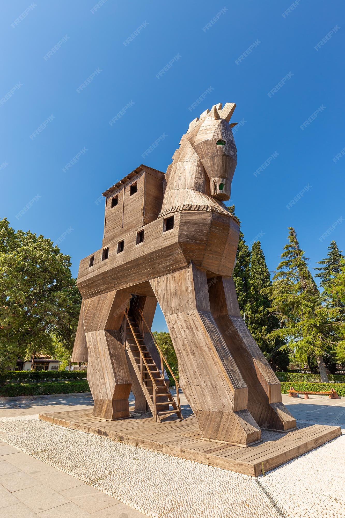 Cavalo De Troia De Madeira Em Canakkale, Turquia Foto de Stock Editorial -  Imagem de arqueologia, guerra: 93925553