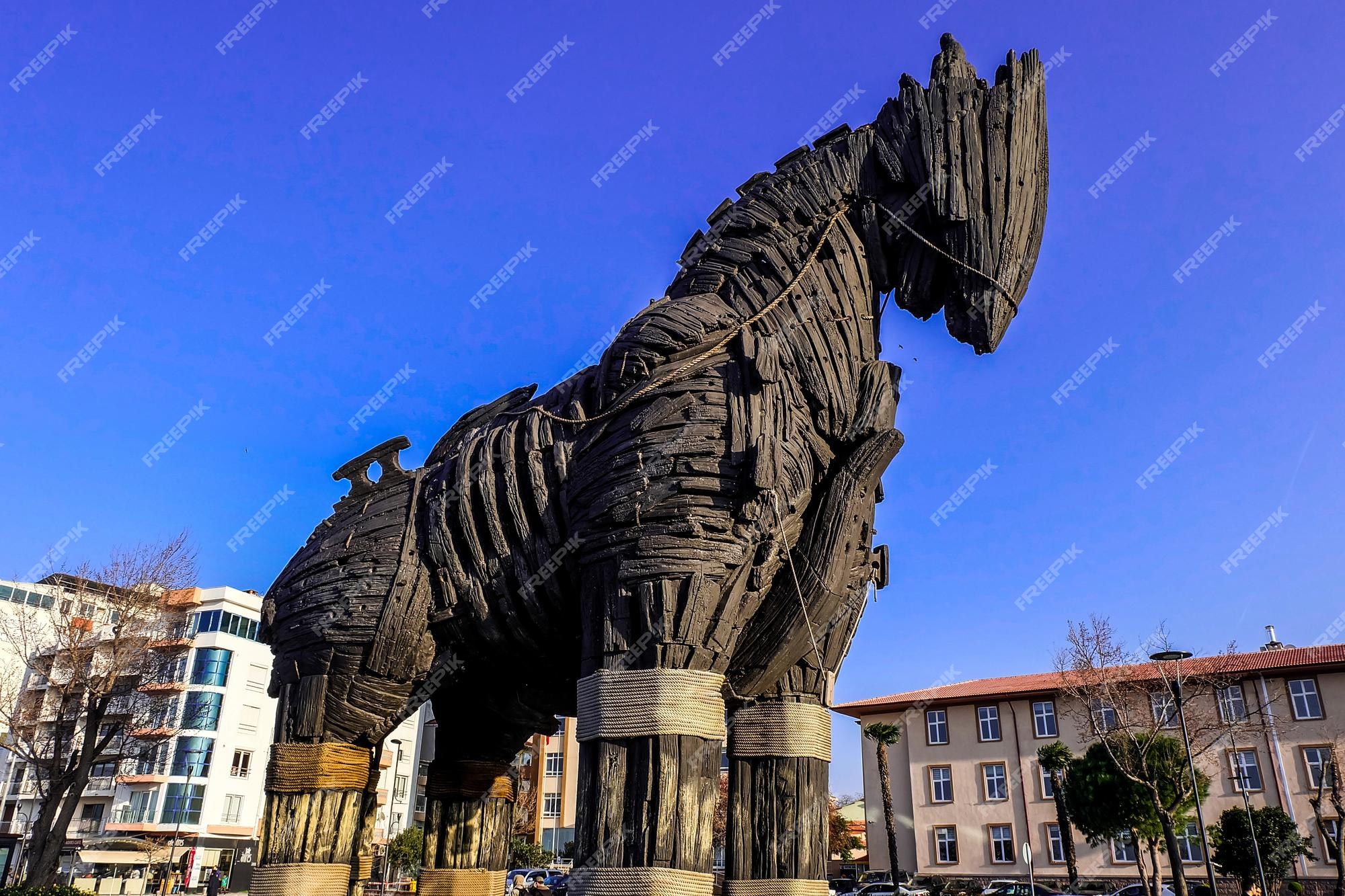 Canakkale Turquia 2019 Estátua Cavalo Tróia Canakkale Uma Manhã Verão —  Fotografia de Stock Editorial © Cavan #412911062