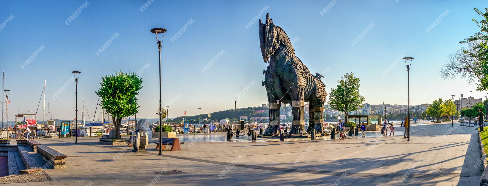 Monumento Do Cavalo De Troia Em Chanakkale Imagem de Stock