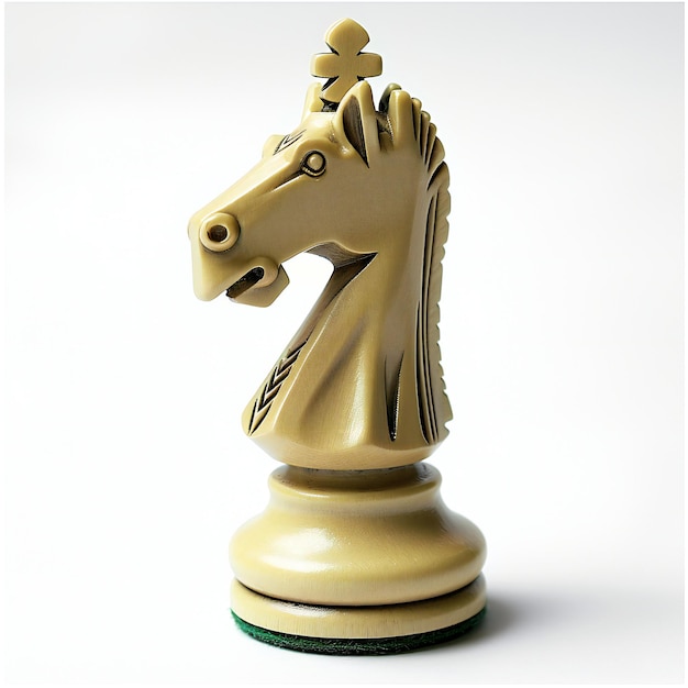Cavalo de xadrez isolado sobre um fundo branco