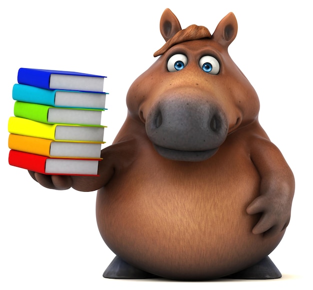 Cavalo divertido - ilustração 3d