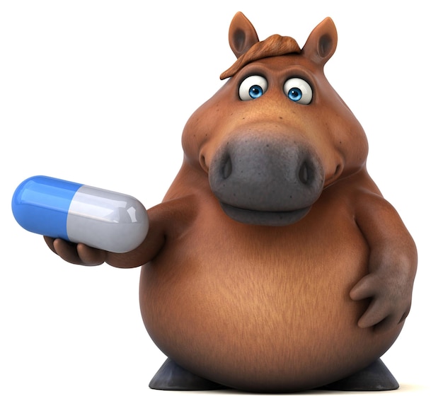 Cavalo divertido - ilustração 3D