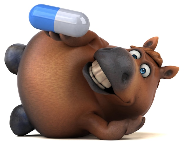 Cavalo divertido - ilustração 3d