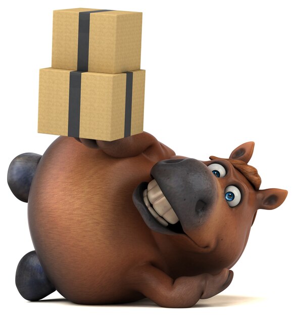 Cavalo divertido - ilustração 3D