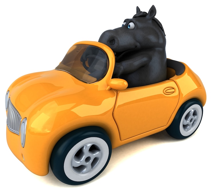 Foto cavalo divertido - ilustração 3d