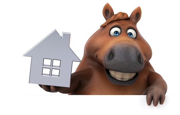 Cavalo divertido - ilustração 3D