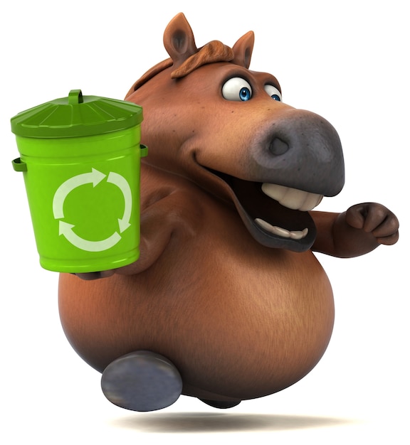 Foto cavalo divertido - ilustração 3d