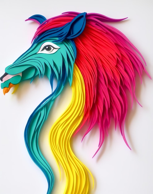 Cavalo feito de papel e papelãoQuilling