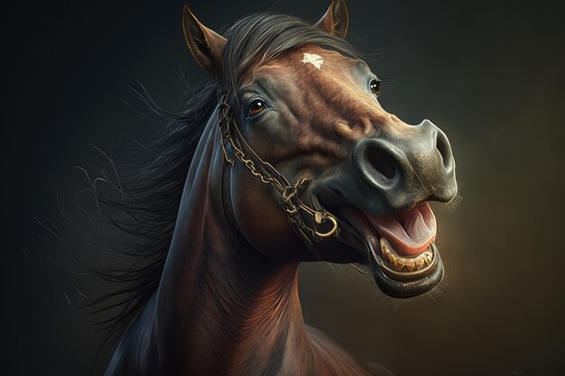 Cavalo Novo Com Boca Aberta Imagem de Stock - Imagem de sorriso, selvagem:  31668367