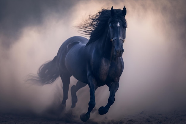 Cavalo galopa na grama Cavalo correndo na areia em Animal Photography and Black