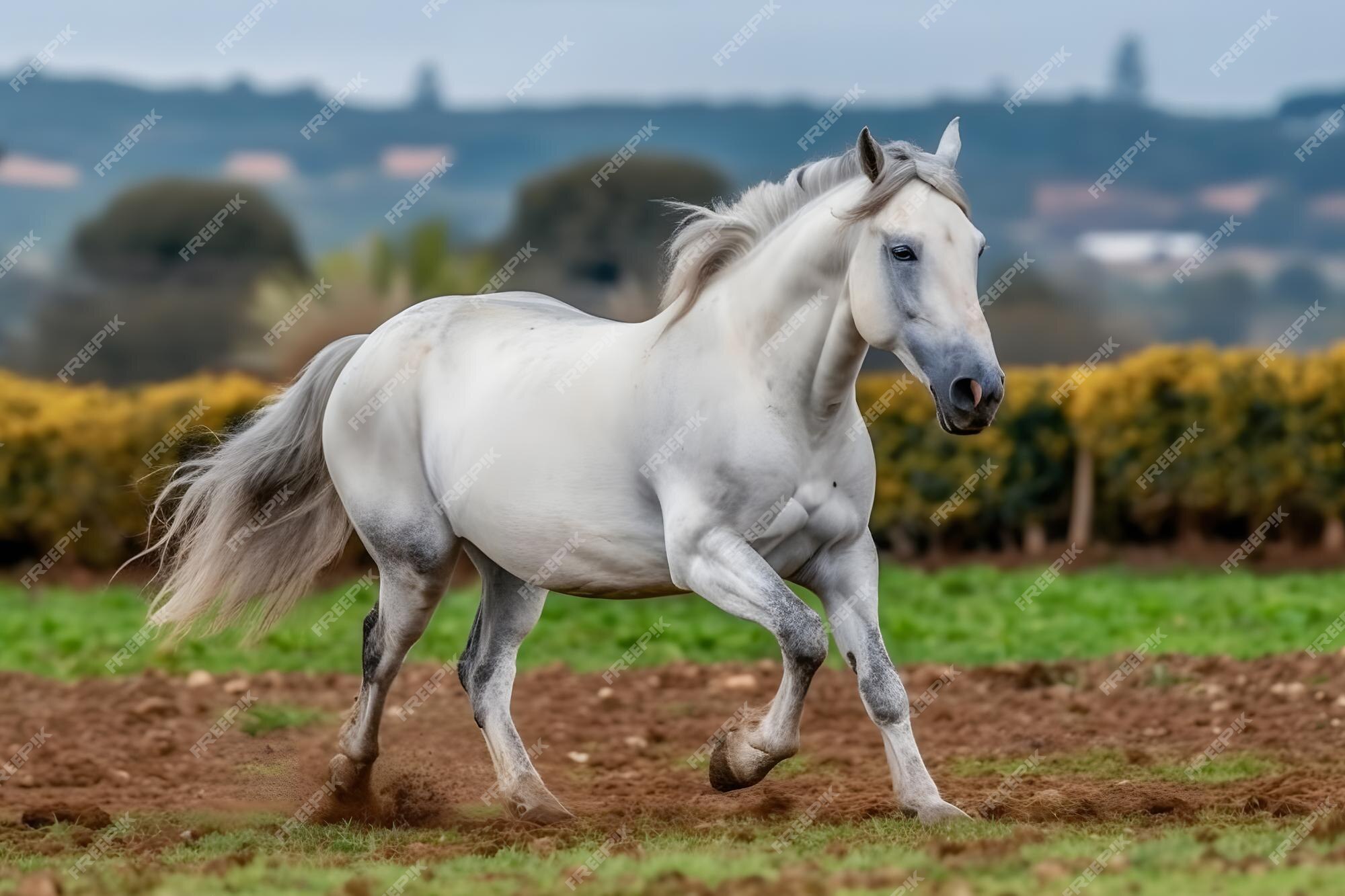 Jovem Homem Pulando Cavalo Em Seu Curso Saltando Foto de Stock