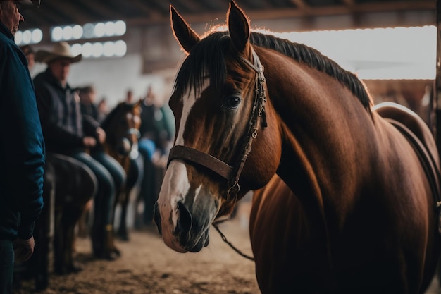 Cavalo na fazenda de equinos ilustração ai generative