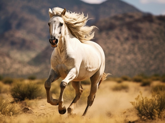 Cavalo selvagem a galopar no deserto