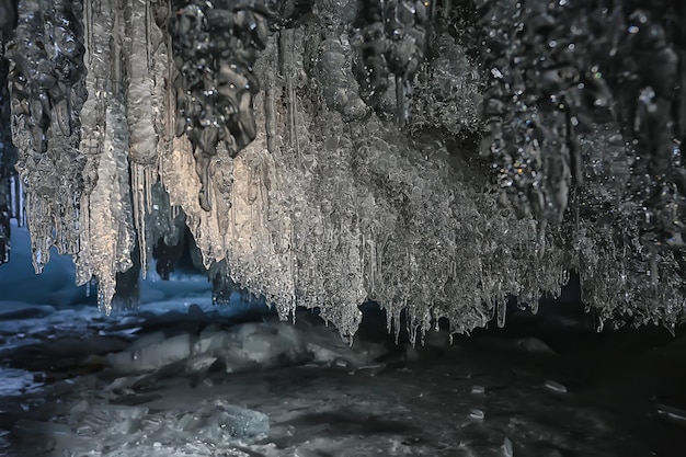 caverna de gelo inverno congelado natureza fundo paisagem