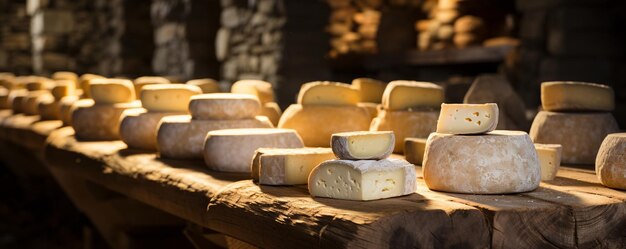 Foto cavernas de envelhecimento de queijo artesanais criando papel de parede