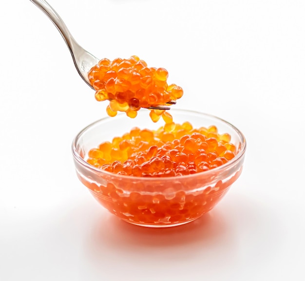 Caviar de salmão vermelho.