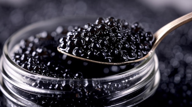 El caviar negro es delicioso para los gourmets.