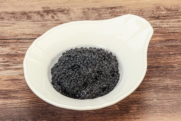 Caviar preto de peixe strugeon de luxo