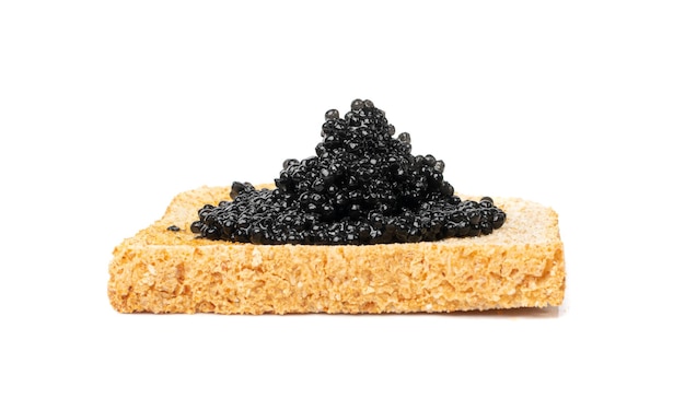 Caviar preto Esturjão isolado Beluga Caviare Luxo Frutos do mar caro Delicatessen em fundo branco