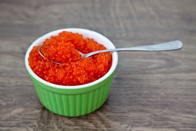 Caviar rojo con cuchara