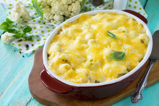 Cazuela de coliflor y queso