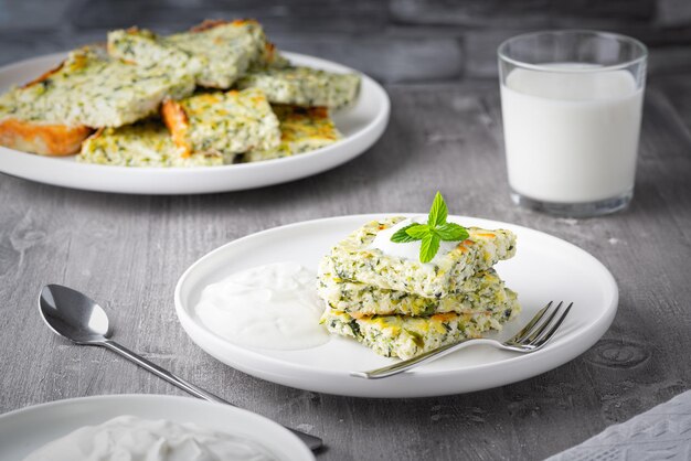 Cazuela con queso calabacín y leche