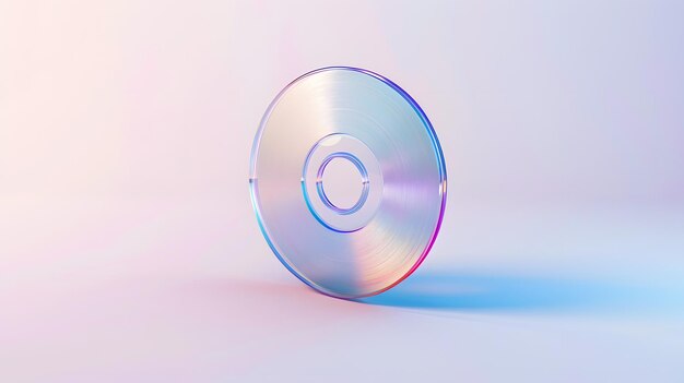 CD mit holographischen Farbwellen für Hipster-Stil und Vaporwave-Posters oder Cover