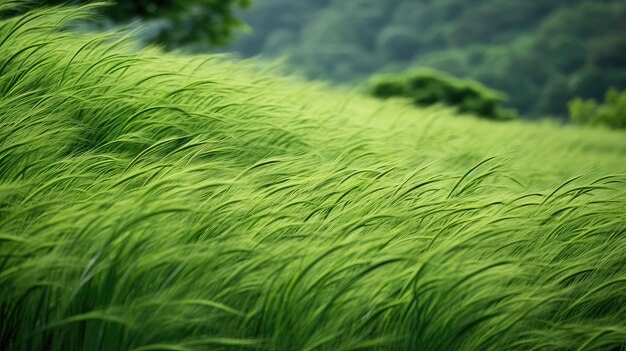 Cebola verde de grama serena