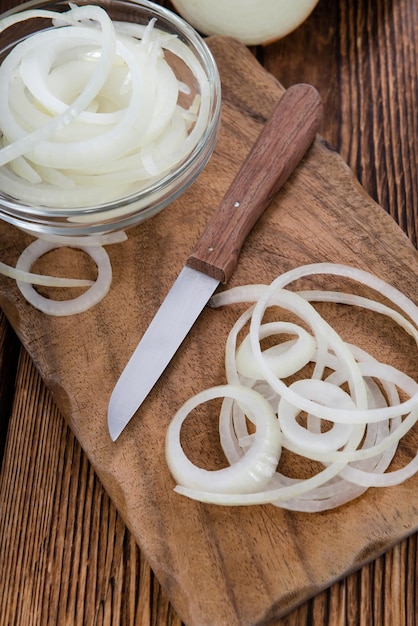 Foto cebollas frescas blancas