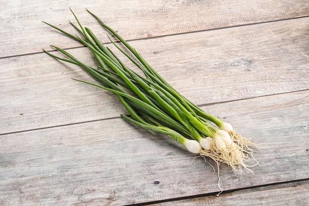 cebollas verdes frescas de aroma joven