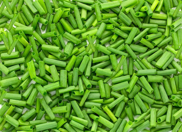 Foto cebollas verdes frescas picadas