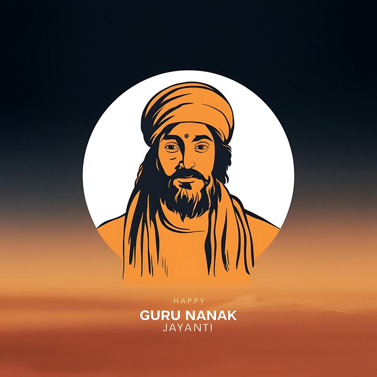 Foto celebra el aniversario de guru nanak con este póster vibrante y espiritual