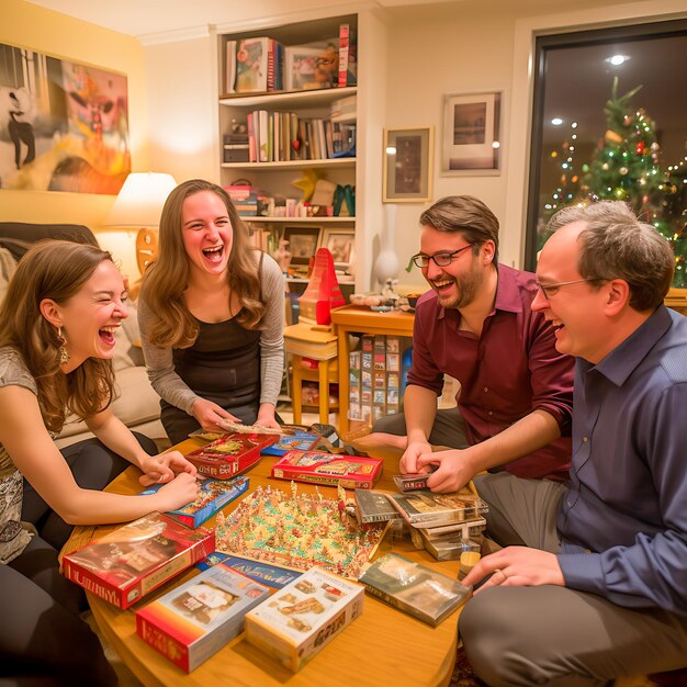 Foto celebra la decoración festiva de navidad y la alegría navideña en el país de las maravillas de invierno feliz año nuevo