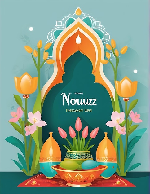 Celebra Nowruz con ilustraciones planas vectoriales gratuitas Gráficos festivos de Año Nuevo para tus proyectos