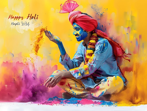 Celebração alegre Momentos cativantes de riso e cor no Festival de Holi
