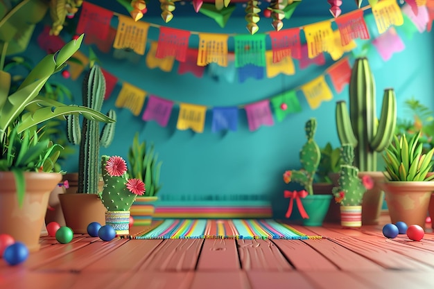 Celebração Cinco de Mayo gráficos 3D para o fundo