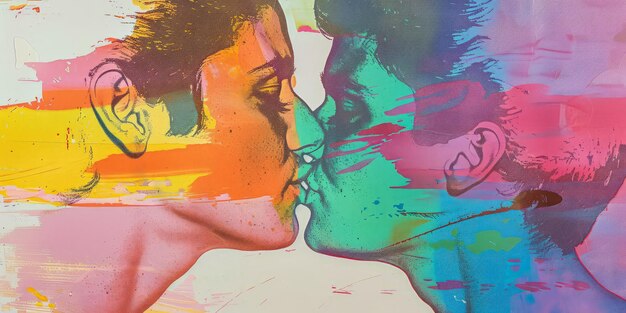 Celebração colorida e vibrante do orgulho da comunidade LGBT Ilustração conceitual sobre a comunidade LGBT