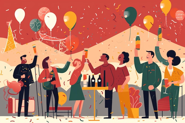 celebração da festa de véspera de ano novo feliz ano novo