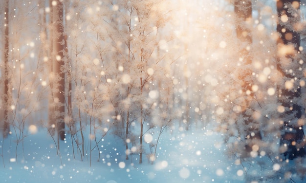 Celebração da luz dourada na paisagem de inverno nevado