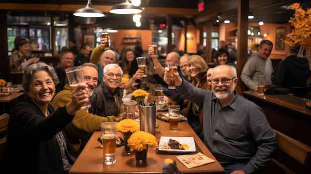 Celebração da Octoberfest no pub