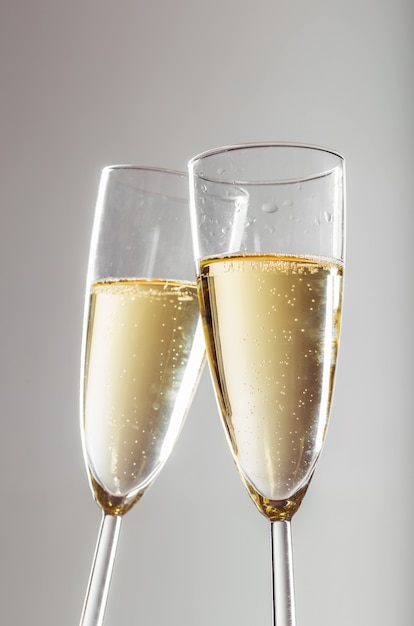 Celebração de ano novo com champanhe