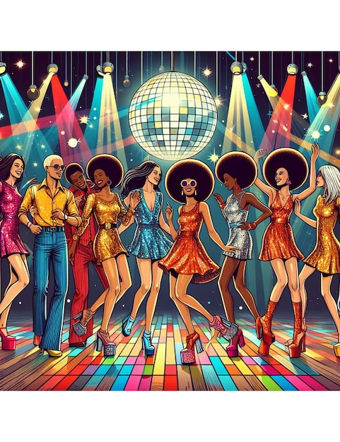 Celebração de ano novo em dança discoteca