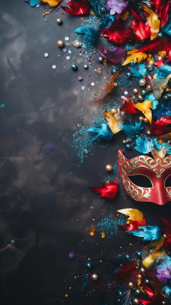 Celebração de carnaval de ano novo Instagram fundo de mídia social com espaço de cópia