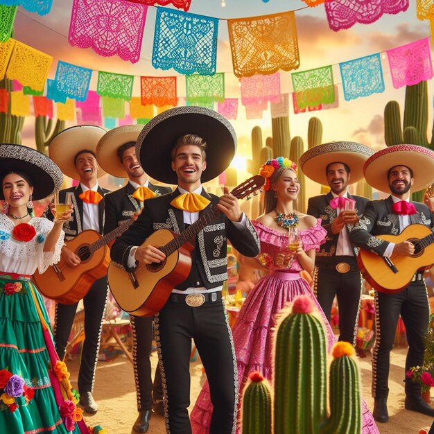 Foto celebração de cincin de mayo