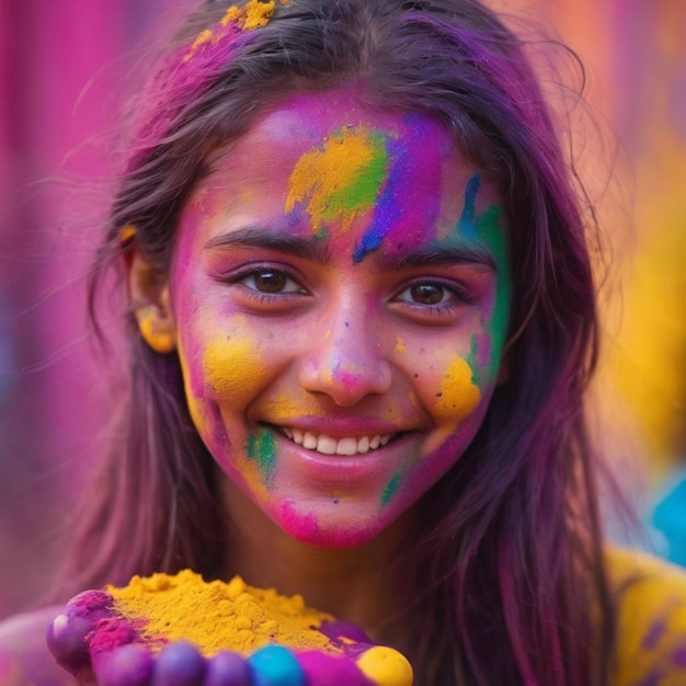 Foto celebração de cores de holi