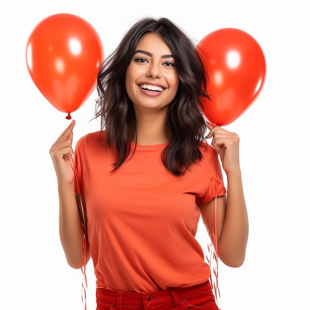 celebração de festa colorida com balão jovem