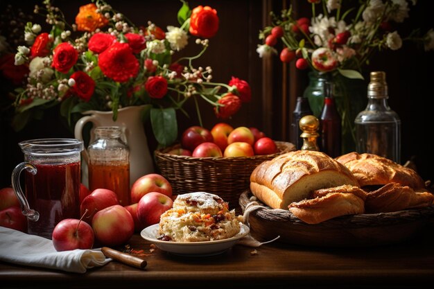 Celebração de Rosh Hashanah Uma reunião de família alegre criada com IA gerativa