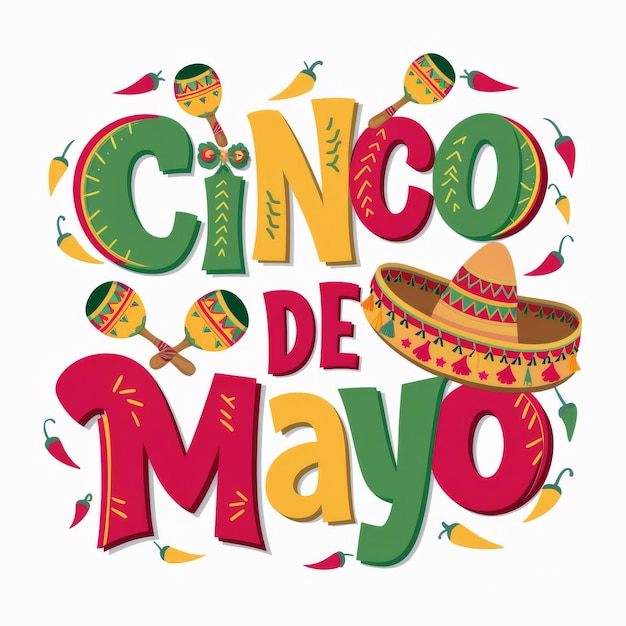 Celebração do cinco de mayo com sombrero